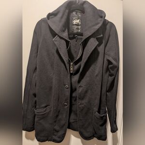 Parasuco Men's Black Hooded Shirt Jacket